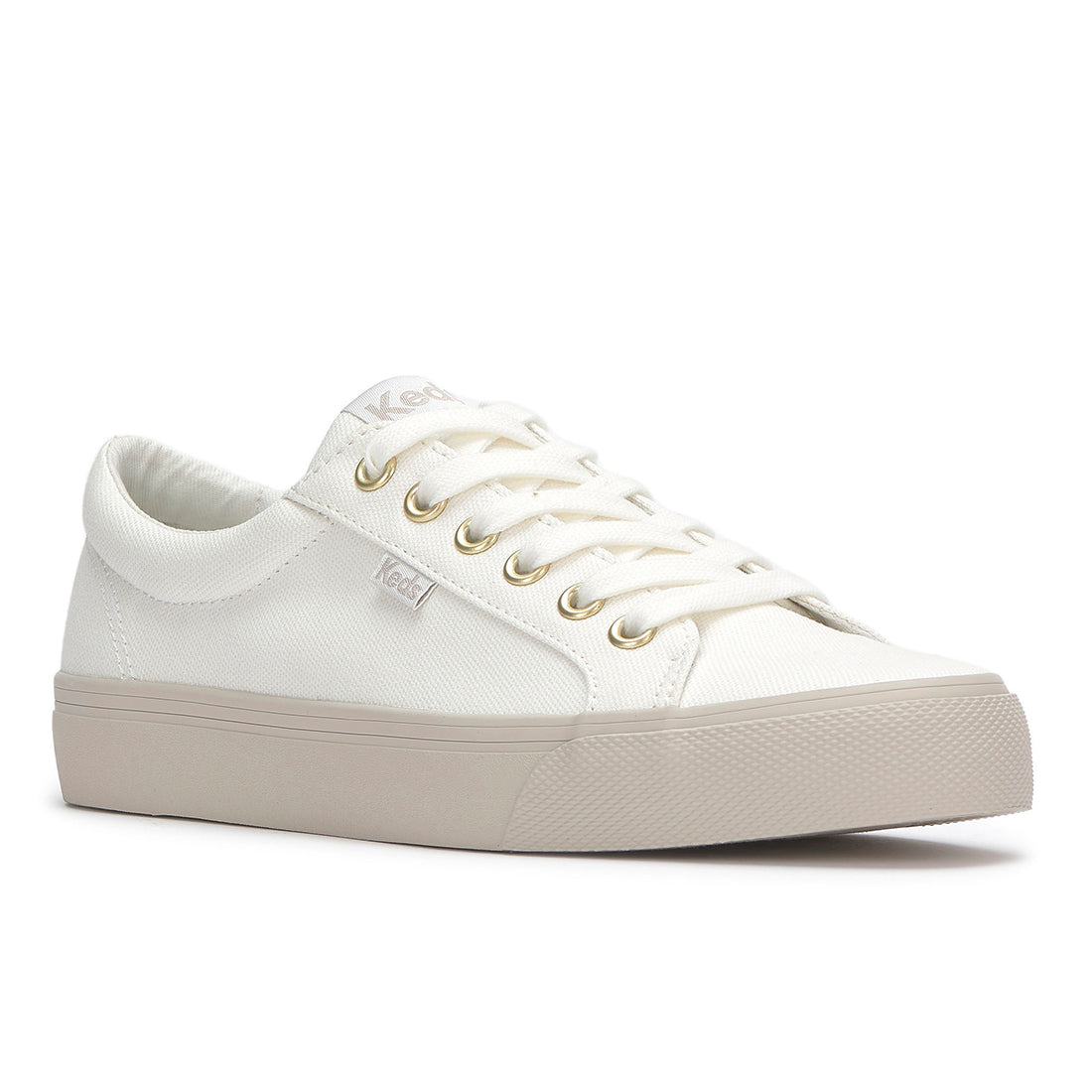 Keds Women's Jump Kick Canvas Tone Off Foxing Sneaker Snow White (WF68396)