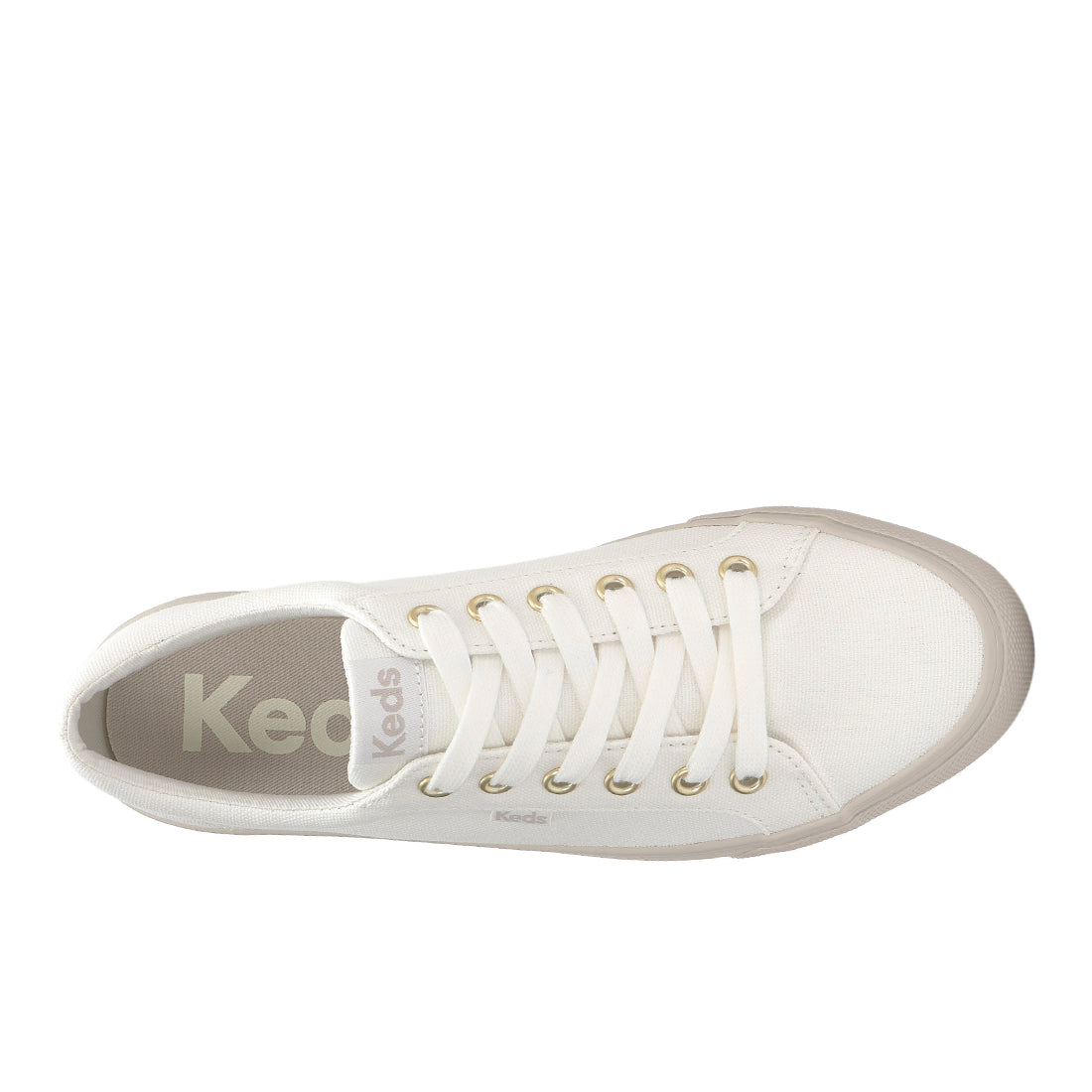 Keds Women's Jump Kick Canvas Tone Off Foxing Sneaker Snow White (WF68396)