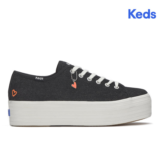 Keds Women's Triple Up Washed Denim Black (WF68437)