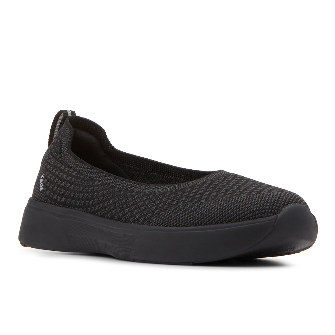 Keds Women's Blisswalk Skimmer Eng Knit Sneaker Black/Black (WF68508)