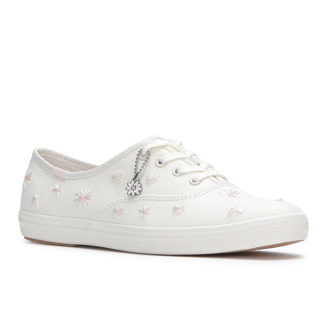 Keds Womens Champion Canvas Daisy Embroidery Sneaker White (WF68576)