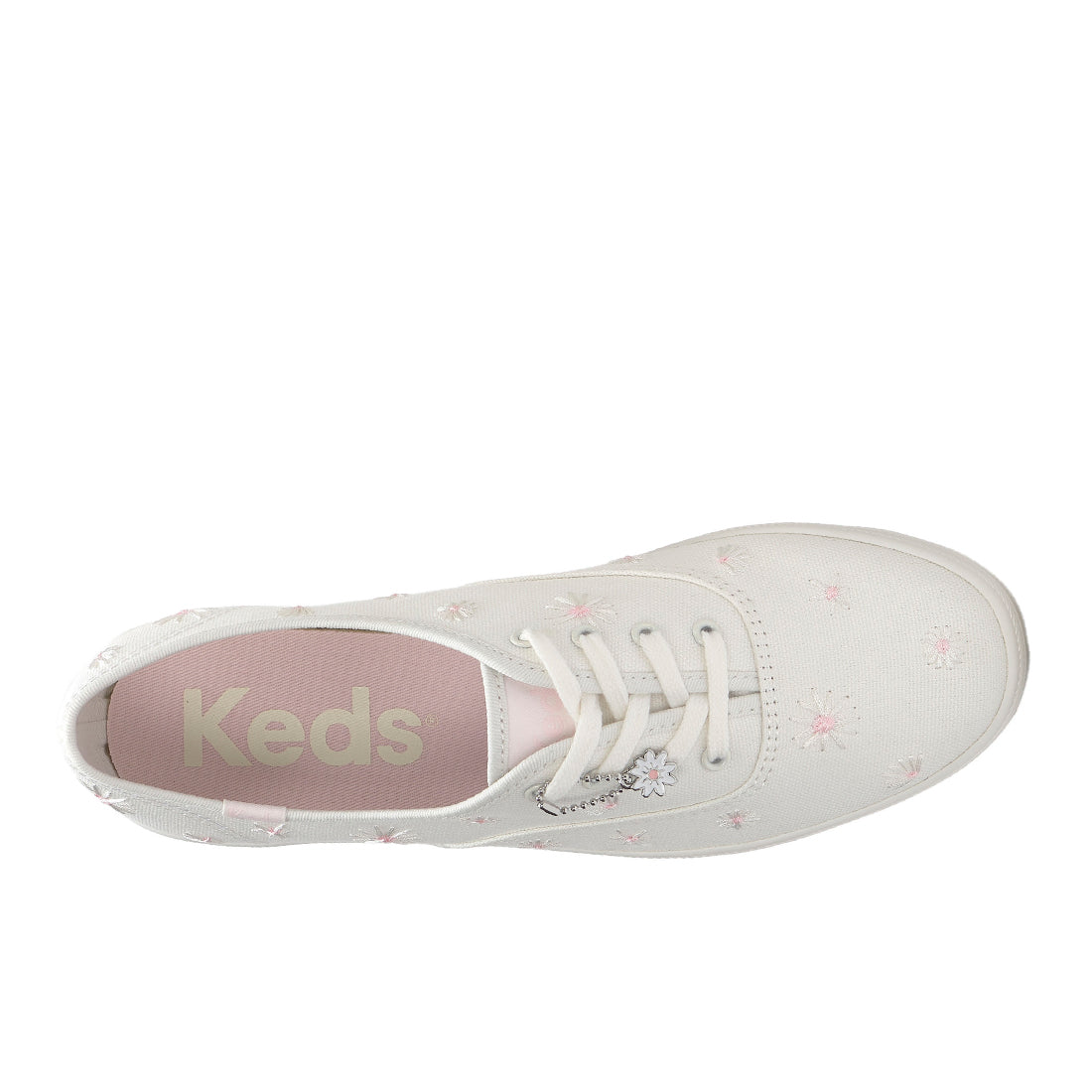 Keds Womens Champion Canvas Daisy Embroidery Sneaker White (WF68576)