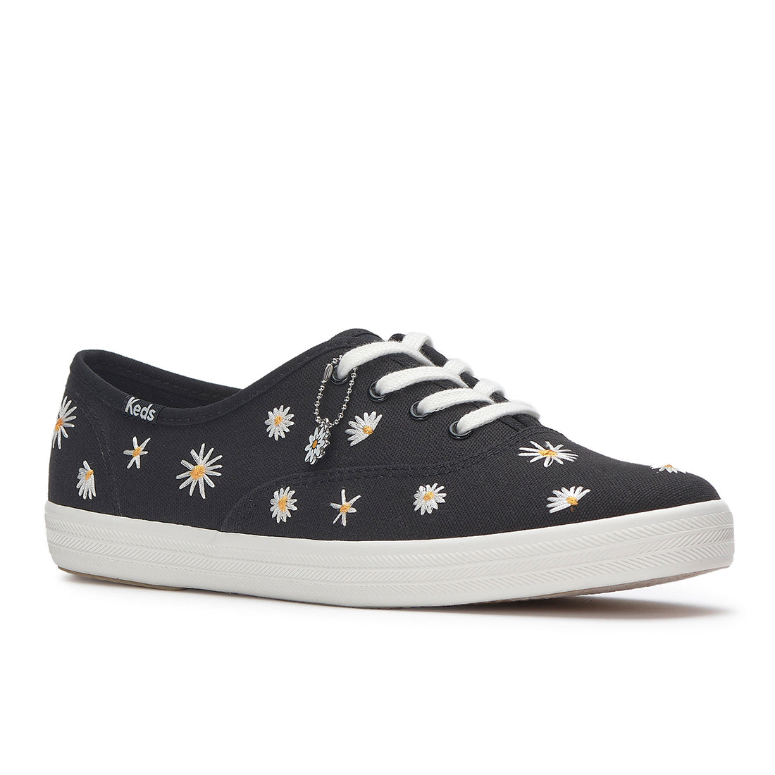 Keds Womens Champion Canvas Daisy Embroidery Sneaker Black (WF68577)