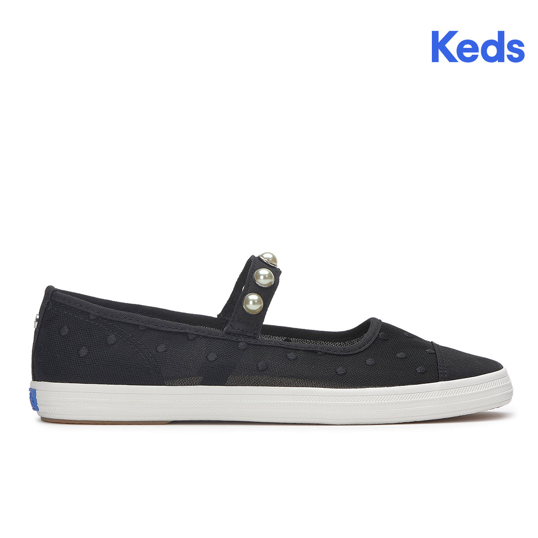 Keds Women's Keds Square Toe Mary Jane Mesh Embroiderd Dots Black (WF68588)