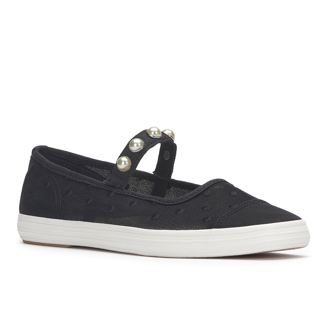 Keds Women's Keds Square Toe Mary Jane Mesh Embroiderd Dots Black (WF68588)