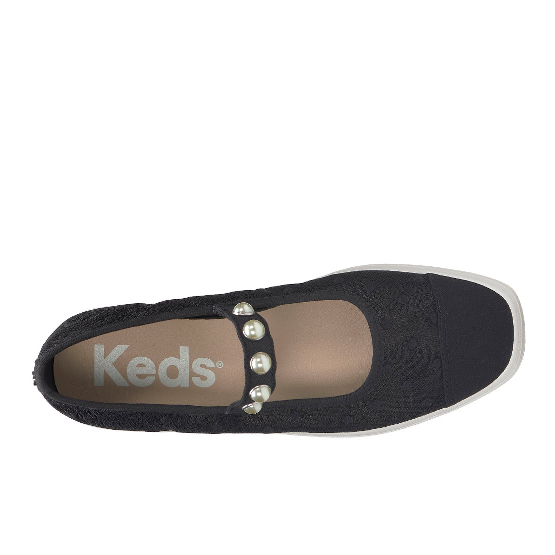 Keds Women's Keds Square Toe Mary Jane Mesh Embroiderd Dots Black (WF68588)