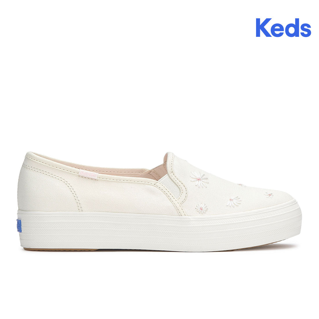Keds Women's Triple Decker Canvas Floral Embroidery Snow White (WF68614)