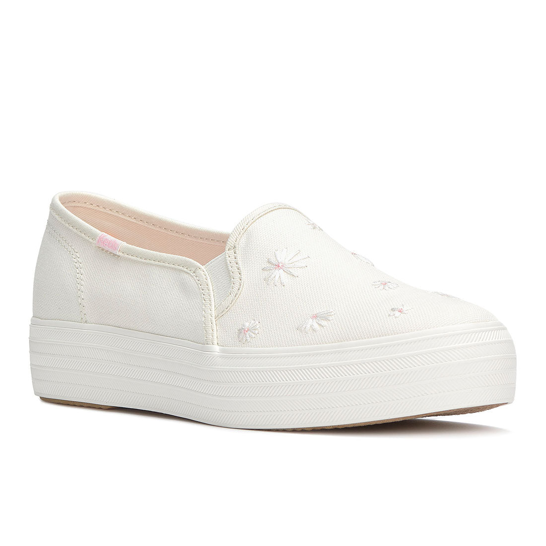 Keds Women's Triple Decker Canvas Floral Embroidery Snow White (WF68614)