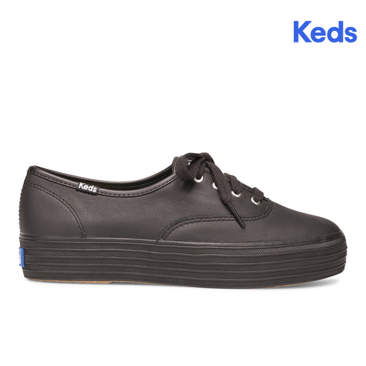 Keds Women's Triple Leather Cvo Black/Black Wh55749