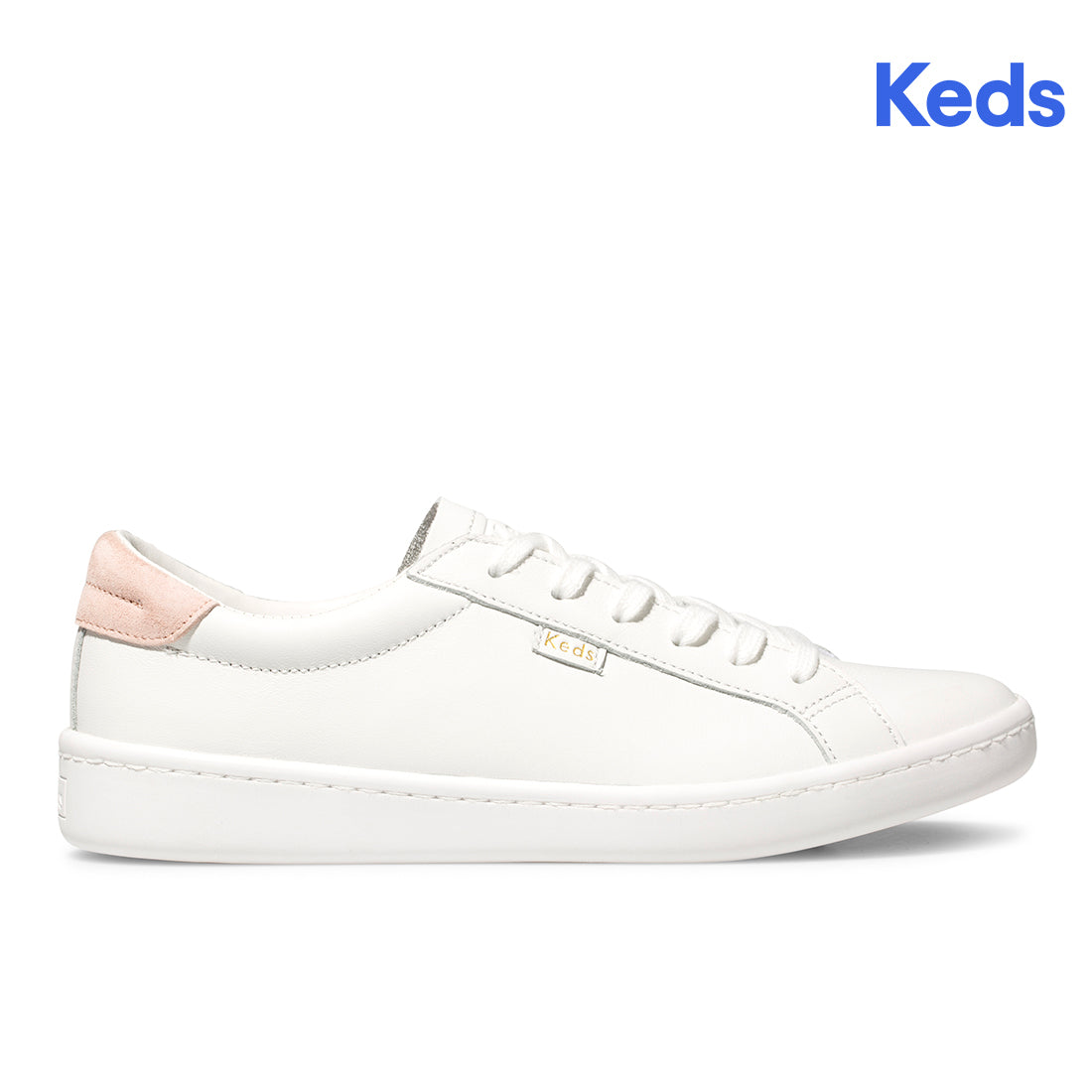 Keds Women's Ace Leather White/Blush | WH57442