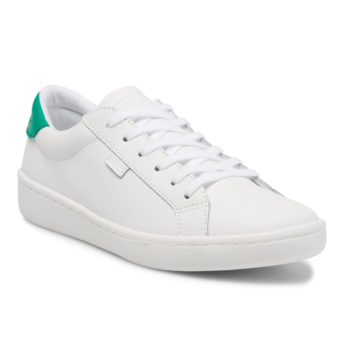 Keds Women's Ace Leather--Wgrn-White/Green