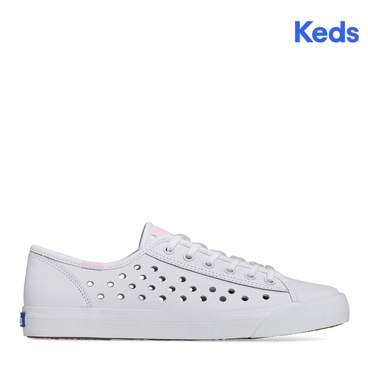 Keds Women's Kickstart Leather Perf Sneaker White (WH67770)