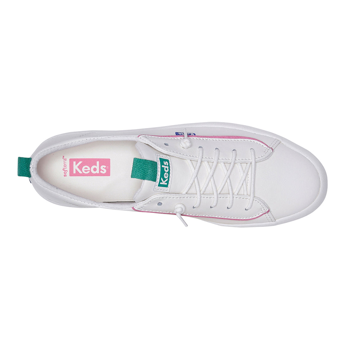 Women's Kickback Leather Pop Binding Sneaker White/Multi (WH67783)