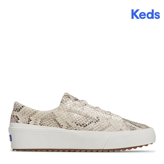 Keds Women's Remi Leather Snakeskin Sneaker Cream (WH67800)