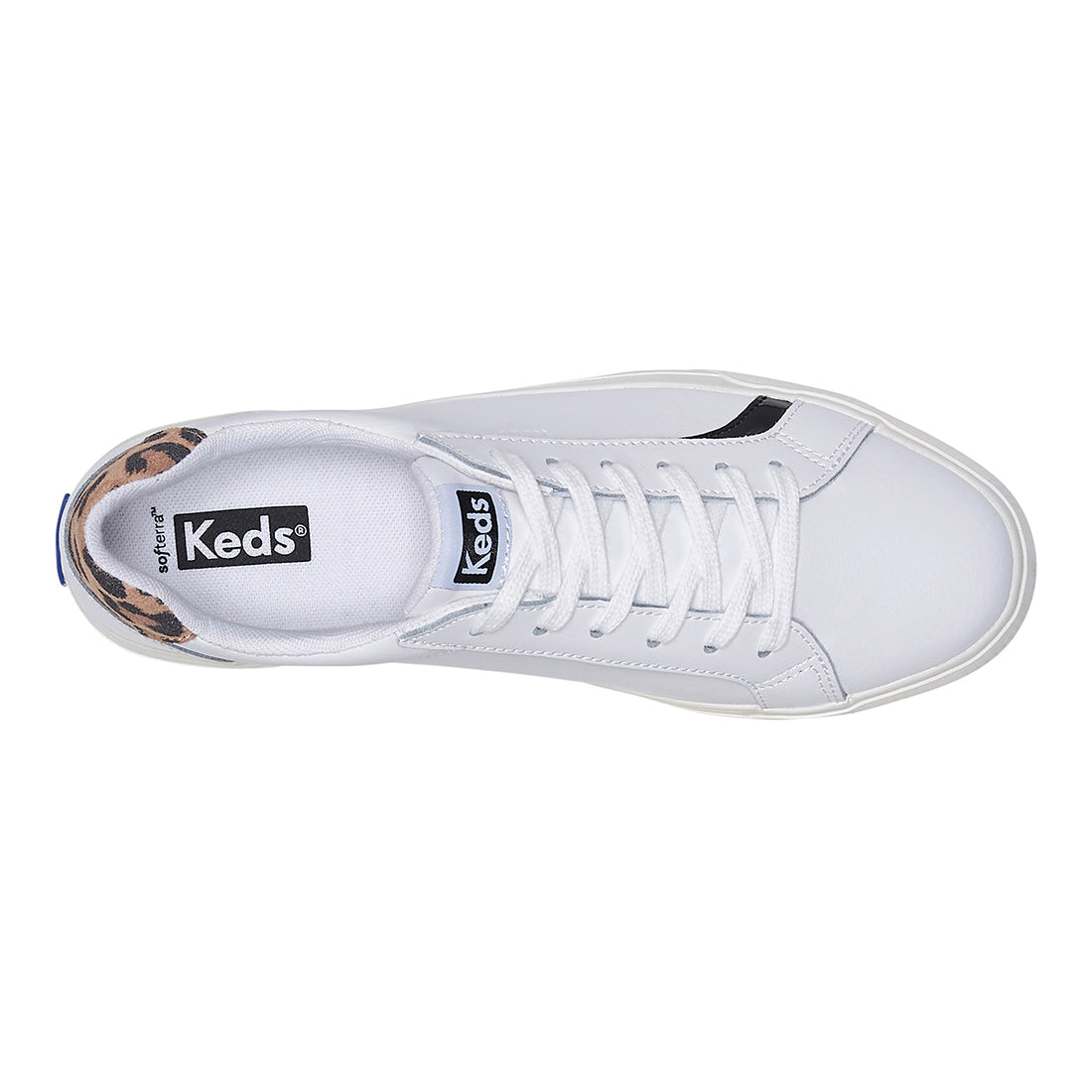 Keds Women's Pursuit Leather Leo Sneaker White/Tan (WH67811)
