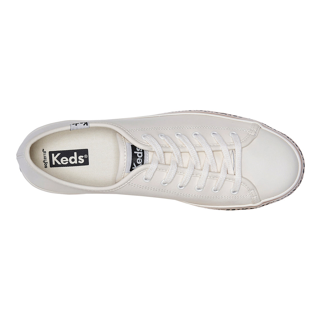 Keds Women's Triple Up Leather Leo Stripe Foxing Sneaker White/Tan (WH67846)