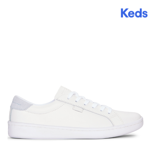 Keds Women's Ace Leather--Wlb-White/Light Blue