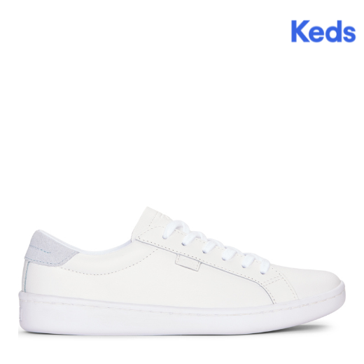 Women's Ace Leather--Wlb-White/Light Blue