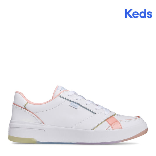 Keds Women's The Court Leather Translucent Sneaker White/Multi (WH67892)