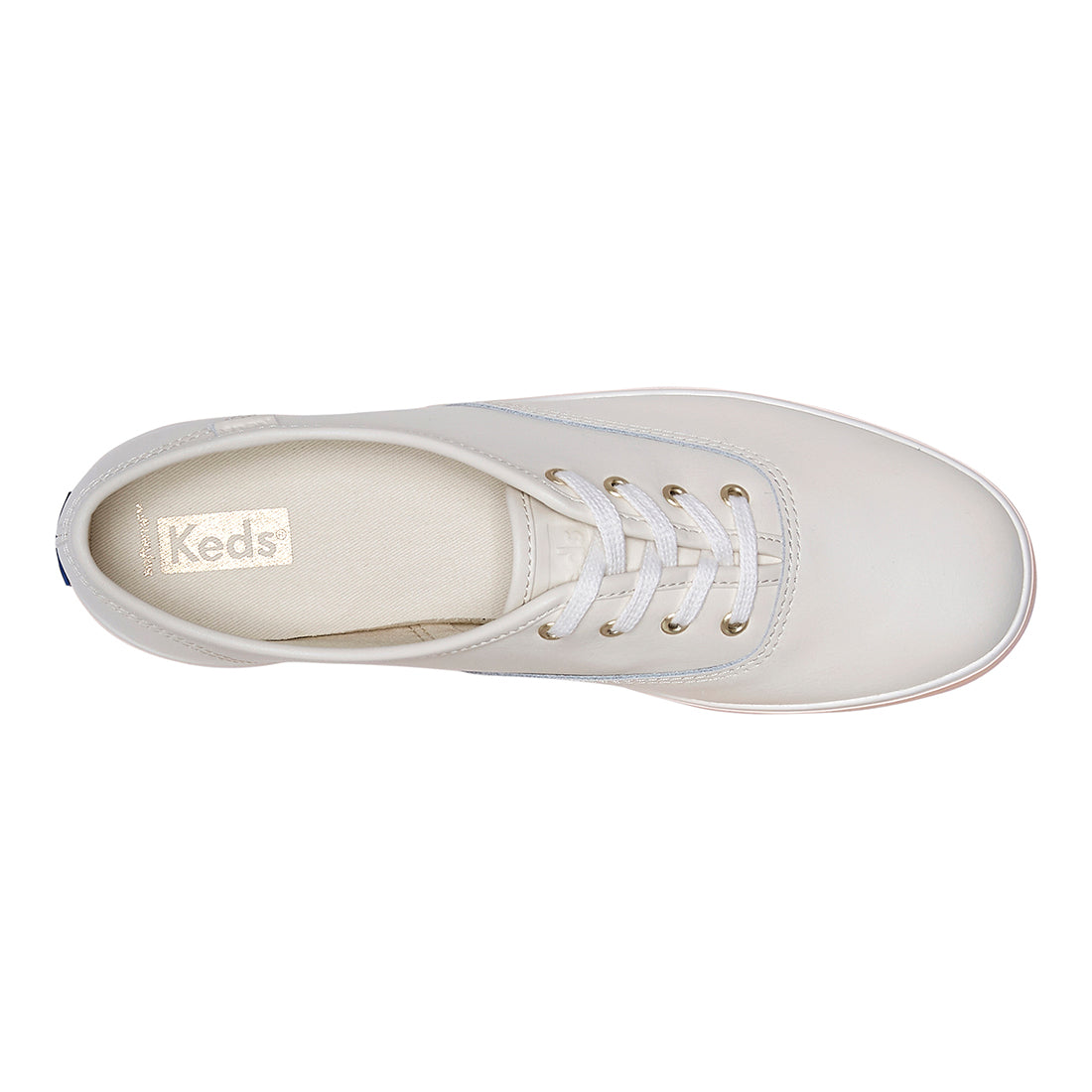 Keds Women's Champion Leather Foxing Stripe Sneaker Egret/Multi (WH67932)