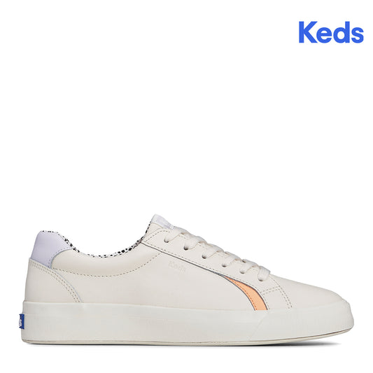 Keds Women's Pursuit Leather Pop Linning Sneaker Cream/Multi (WH67976)