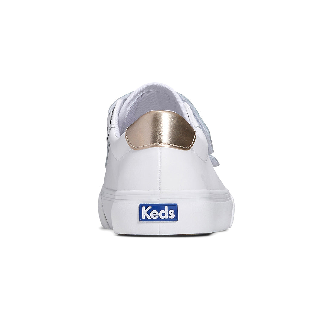 Keds Women's Jump Kick V Leather SMU Sneaker White/Gold (WH67980)