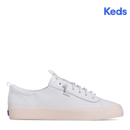 Keds Women's Kickback Leather Pop Foxing SMU Sneaker White/Blush (WH67986)
