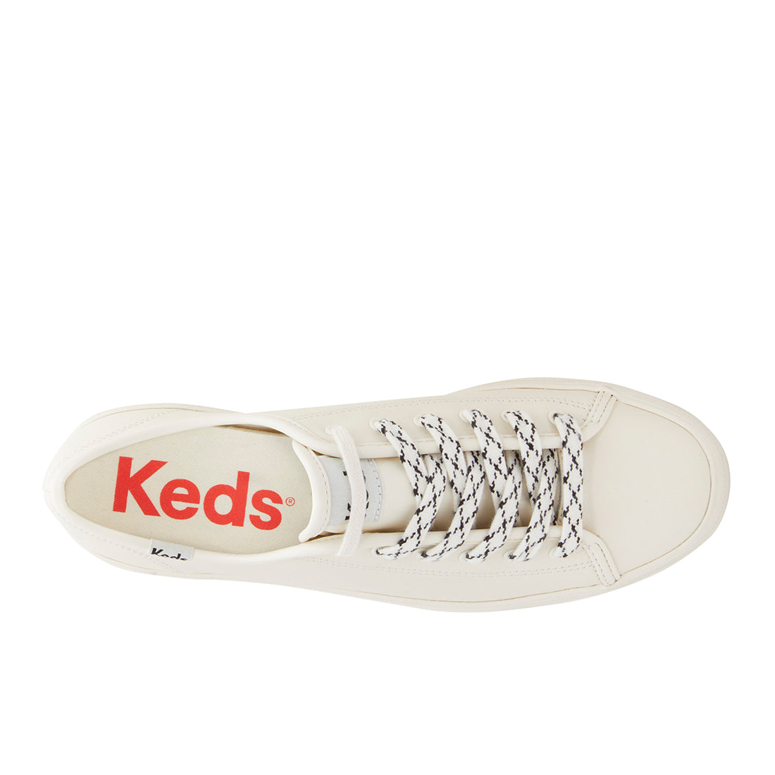 Keds Womens' Triple Kick Leather Bottom Foxing Stripe White/Black (WH67995)