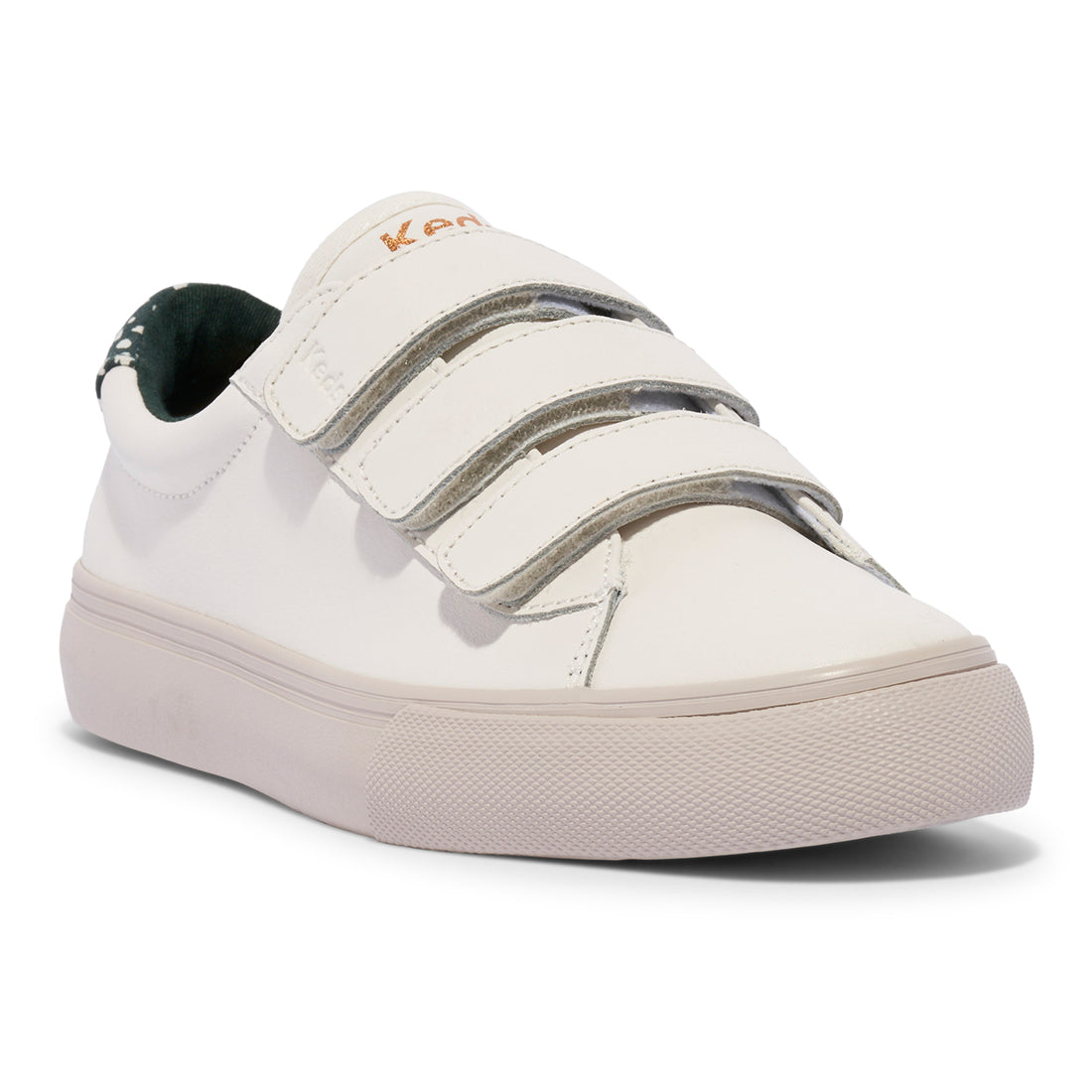 Keds Womens' Jump Kick V Leather Off White/Green (WH68004)