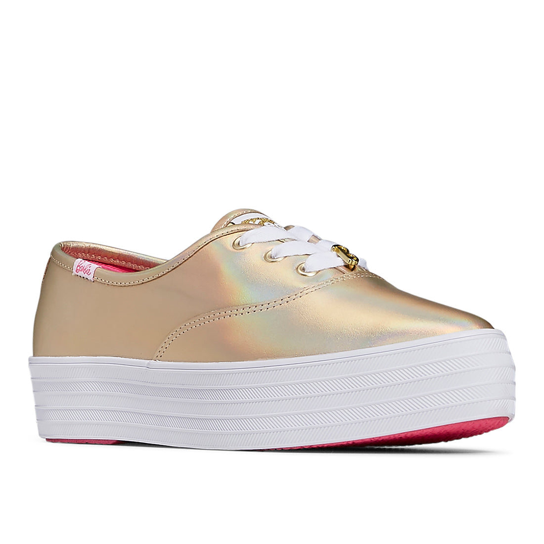 Keds Women's Barbie Point Metallic Leather Sneaker Gold (WH68062)
