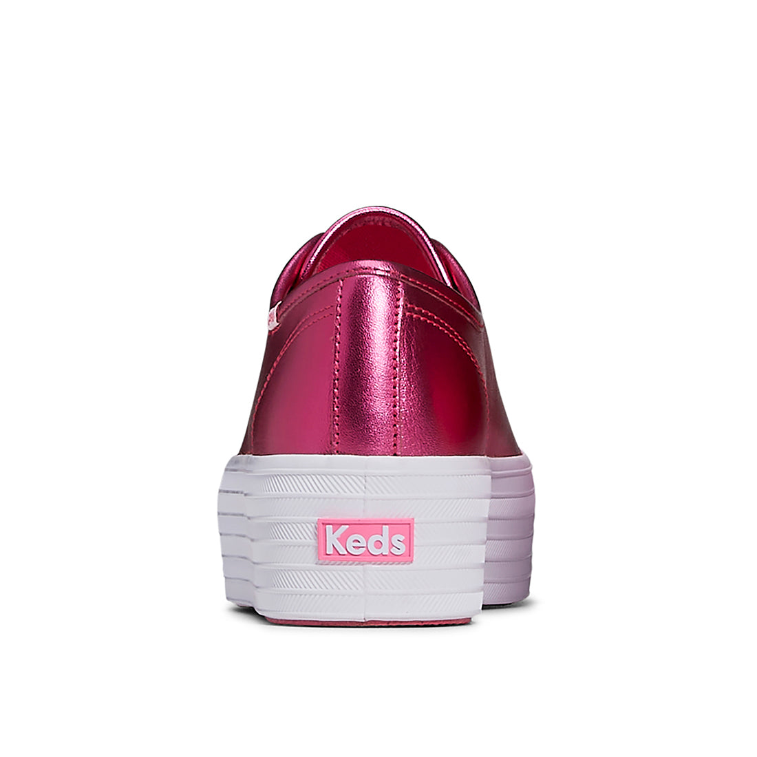 Keds Women's Barbie Triple Up Metallic Leather Sneaker Pink (WH68064)