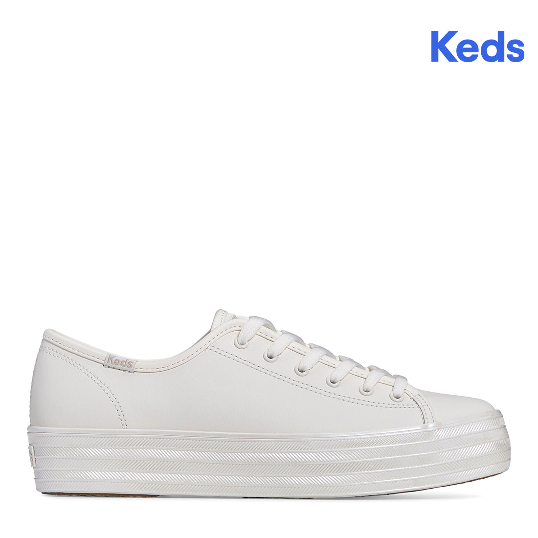 Keds Women's Triple Kick Learher Pearlized Midsole SMU Sneaker Snow White (WH68066)