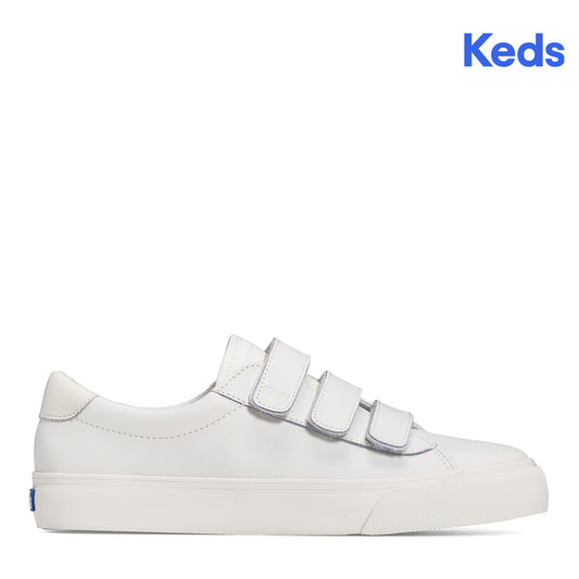 Keds Women's Jump Kick V Leather Pop Foxing SMU Sneaker White/Cream (WH68067)
