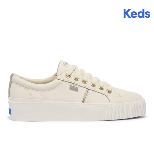 Keds Womens' Jumpkick Duo Leather Mettalic Pops Off White (WH68090)
