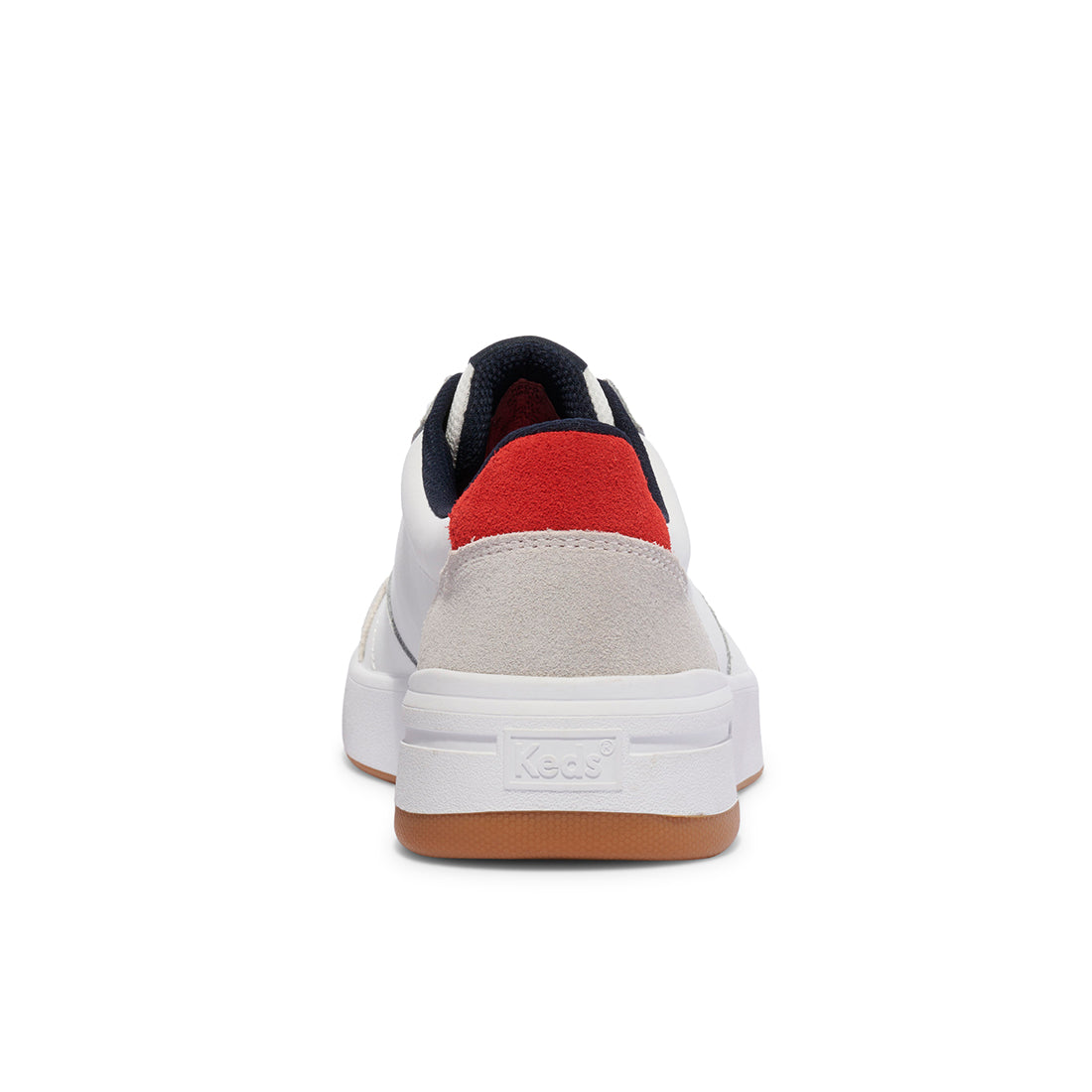 Keds Womens' The Court Leather/Suede Off White/Red (WH68197)