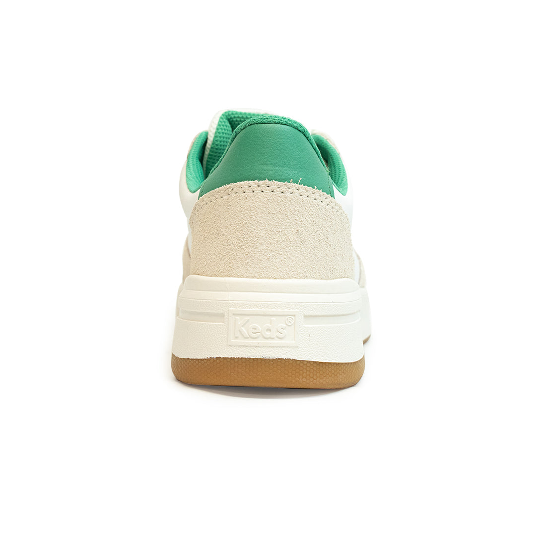 Keds Womens' The Court Leather Sneaker White/Green (WH68224)