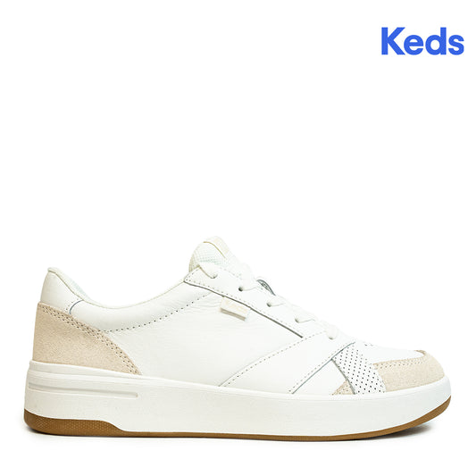 Keds Womens' The Court Leather Sneaker White/Gum (WH68225)