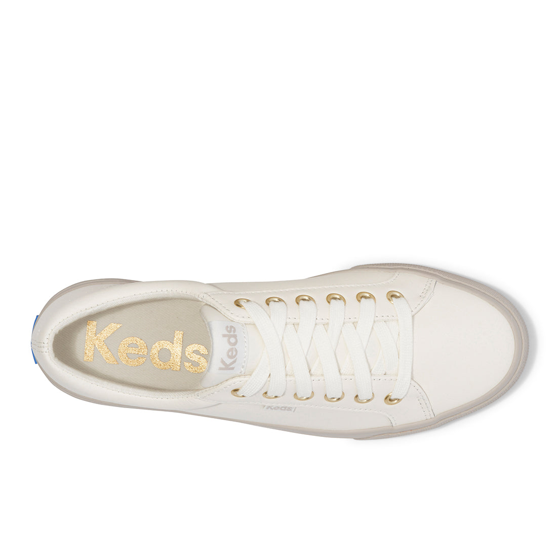Keds Womens' Jump Kick Leather Sneaker Snow White (WH68235)