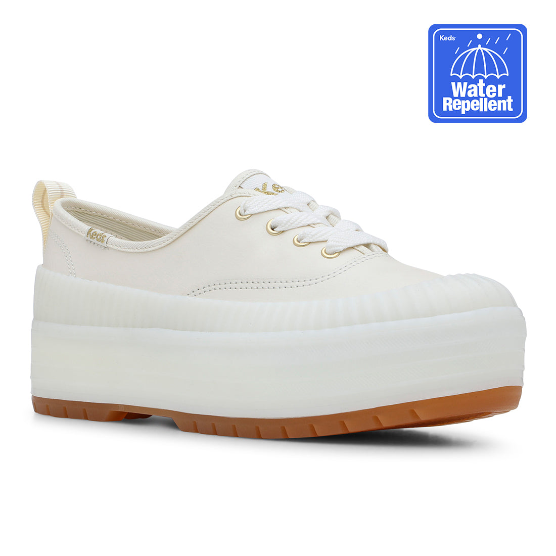 Keds Womens' The Platform Lug Weatherized Leather Off White (WH68242)