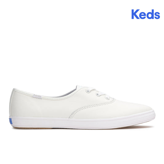 Keds Womens Champion Point Low Leather Sneaker White (WH68334-PNTLO6110)