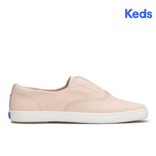Keds Womens Champion Square Toe Slip Soft Leather Sneaker Peony (WH68357)