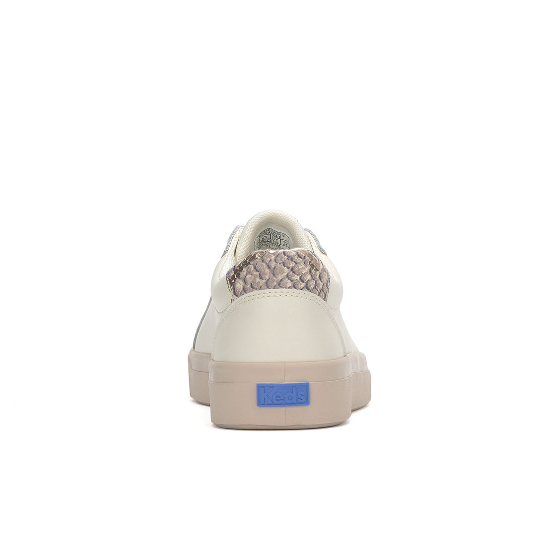 Keds Women's Pursuit Leather Snake Heel Fob Sneaker Egret (WH68391)