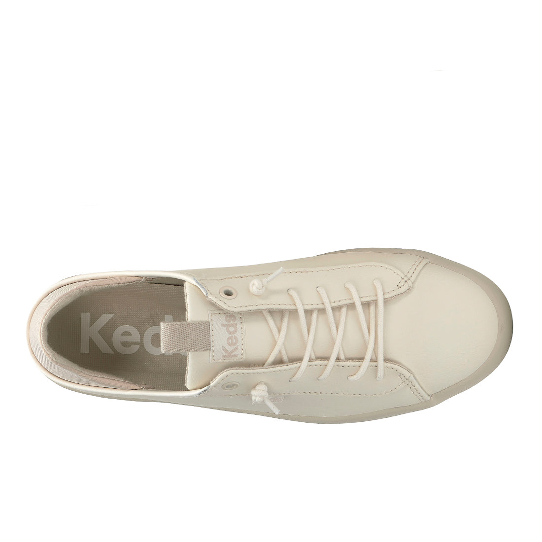 Keds Women's Kickback Crashback Leather Tone Off Foxing Egret/Oatmeal (WH68418)