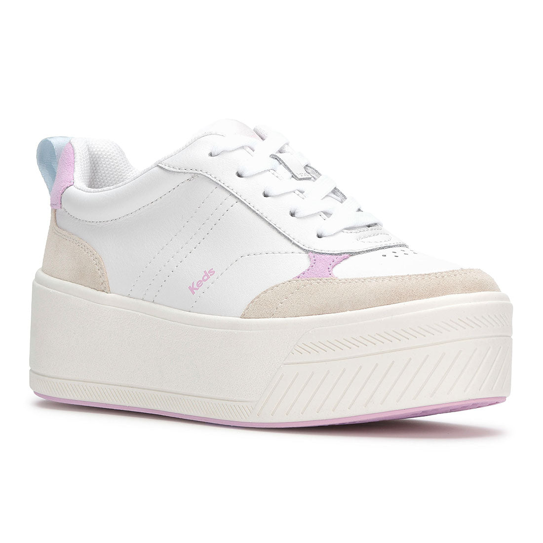 Keds Women's Skyler II Leather/Suede White/Blue/Lilac (WH68429-SKYII7110)