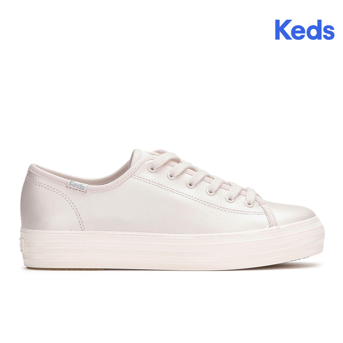 Keds Women's Triple Kick Leather Pearlized Foxing Cel Pearlized Pink (WH68443)