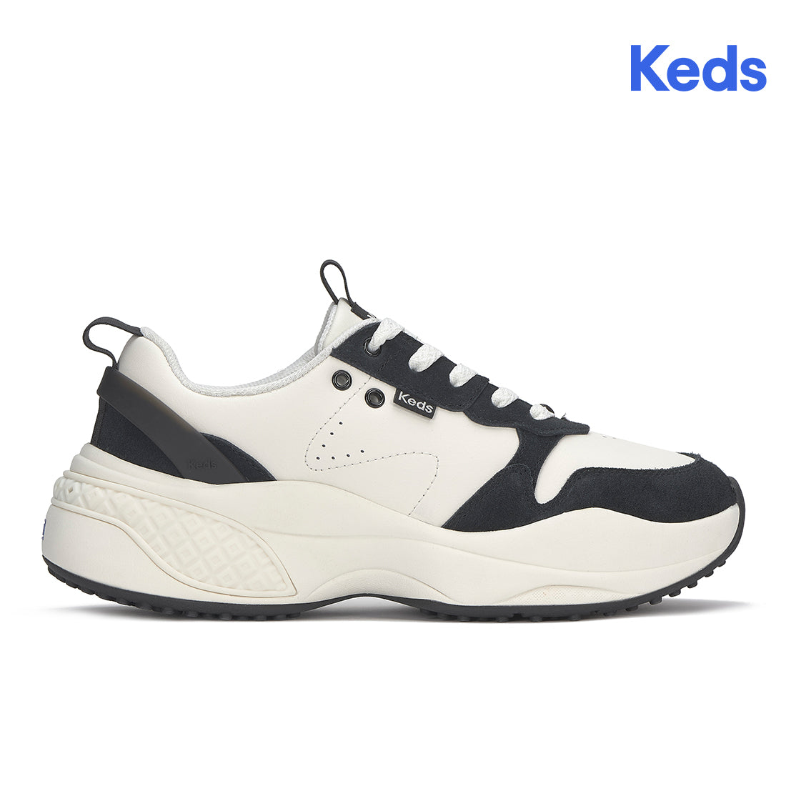 Keds Women's Cross City Trainer Leather/Mesh Sneaker White/Black (WH68472)