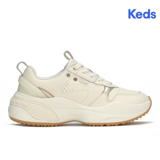 Keds Women's Cross City Trainer Leather Sneaker Egret/Champagne (WH68478)