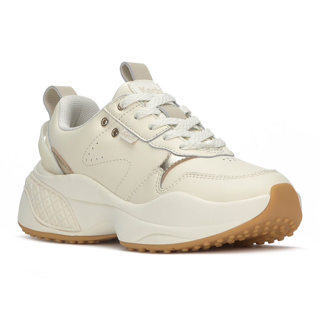 Keds Women's Cross City Trainer Leather Sneaker Egret/Champagne (WH68478)