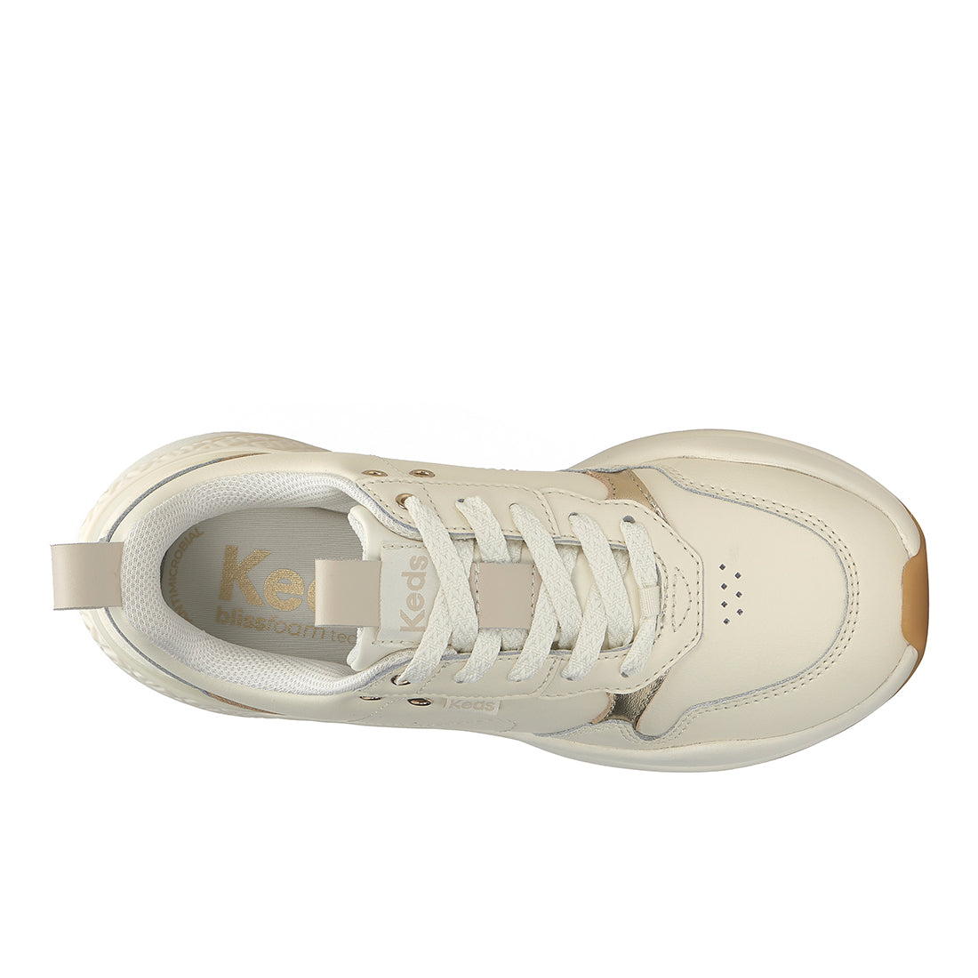 Keds Women's Cross City Trainer Leather Sneaker Egret/Champagne (WH68478)