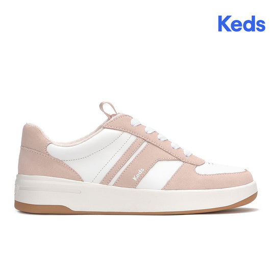 Keds Women's The Court II Leather/Suede Sneaker White/Blush (WH68495-CRTII7680)